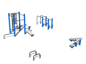 Street workout park WH001K - teljes fémszerkezet